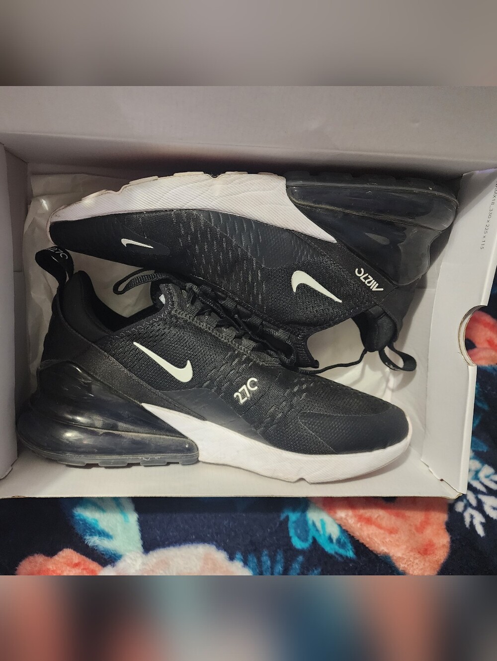 Nike 270 Air Max Black and White Athletic Sneakers